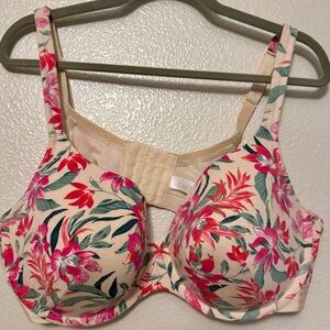 Cacique Floral Bra - Pink and Cream